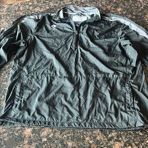 Champion Men's Lightweight Windbreaker 3/4 zip Jacket -size large black